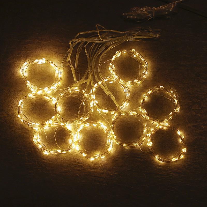3x3m LED Copper Wire Curtain Lights, USB-Powered, 8-Function Remote, Waterproof, Outdoor Christmas Decoration