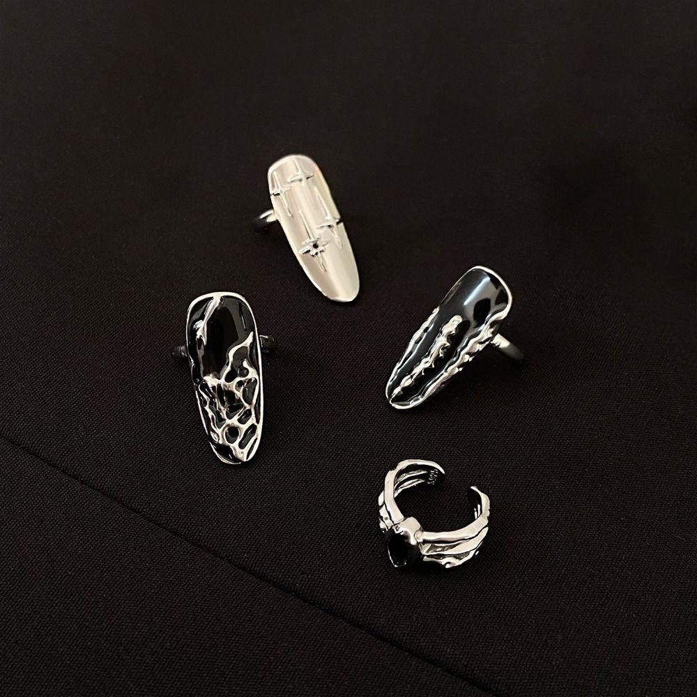 Heart Shape Nail Cover Adjustable Decorative False Nail Ring New Design Nail Ring  Photo Props