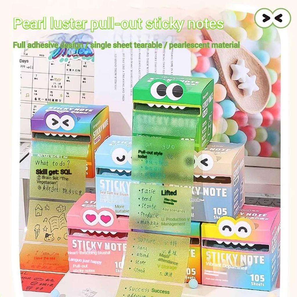 Clear Pull-Out Memo Pads Self-Adhesive 105Sheets 108Sheets for School Office Home Dormitory