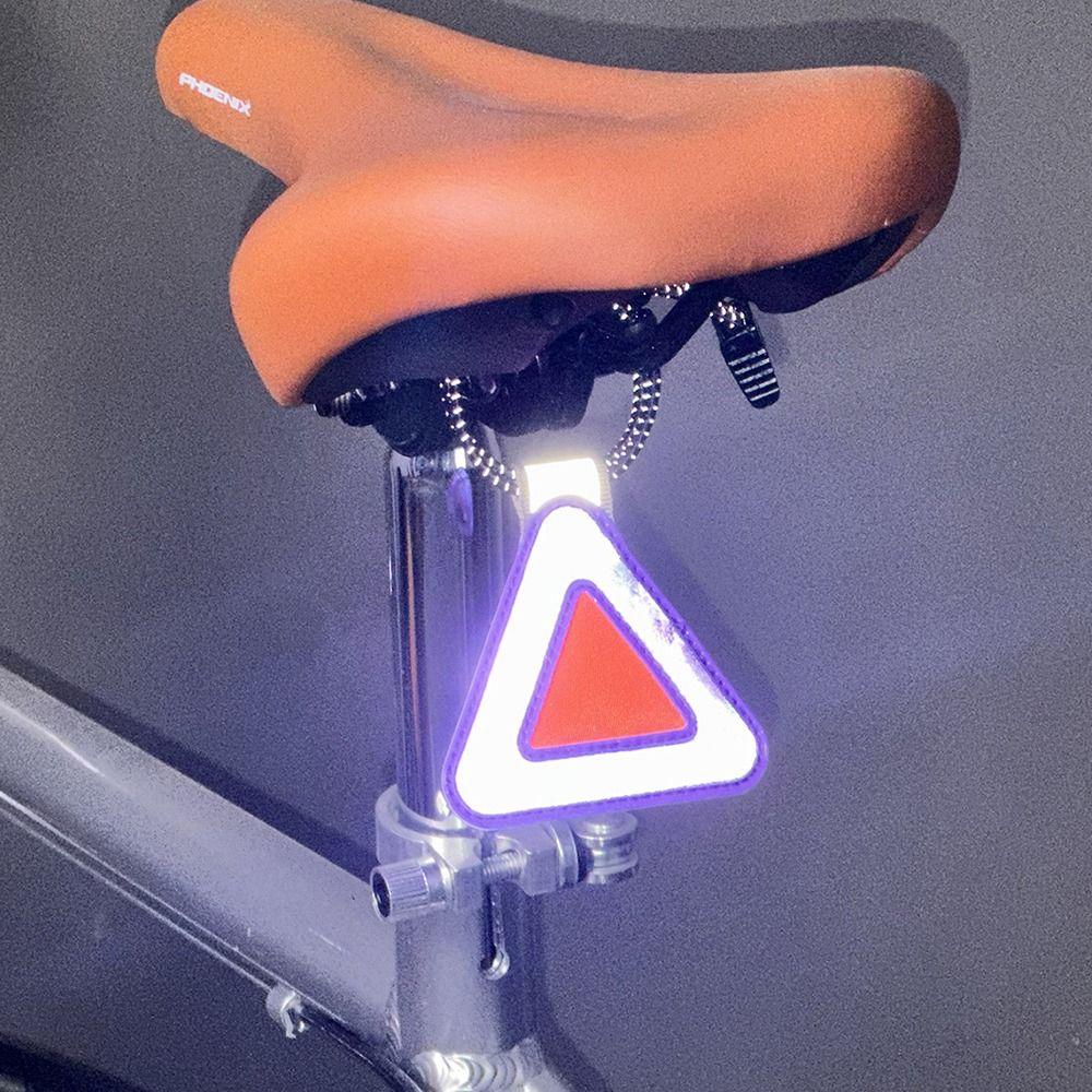 1Pcs Elastic Cord Reflective Triangle Sign with Spring Hook Safety Warning Safety Clip Plastic Hanging Tag