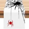 1pc White Halloween Table Runner with Spider Web Pattern Durproof Tablecloth for Halloween Themed Party Home Party Decoration