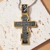 Movie John Wick Jesus Cross Necklace Crucifix Eastern Orthodox Prayer Big Pendant For Men Women Jewelry Accessories Gifts