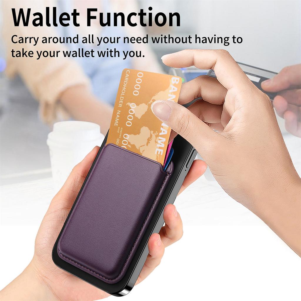 MagSafe Leder Kartenhalter für iPhone 12-17 Serie - Ausziehbarer Kartenhalter, Handy-Rückenbefestigung