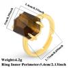 Natural Stone Ring for Men Faceted Crystal Healing Tiger Eye Amethysts Luxury Gold Color Ring Jewelry Accessorise H544