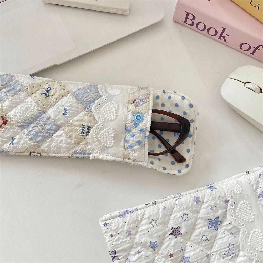 Lace Heart Cotton Glasses Storage Bag Korean Style Lovely Eyeglasses Case  Eyewear Protector