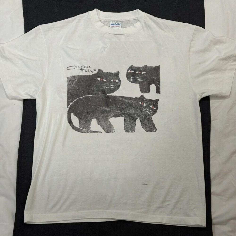90s Cocteau Twins TShirt White Short Sleeve tee Rare Design Unisex T-Shirt S
