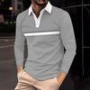 Harajuku Hip-hop Street Style Men's Long-sleeved Lapel Polo Shirt Plus Size Loose Comfortable Long-sleeved Sweatshirt