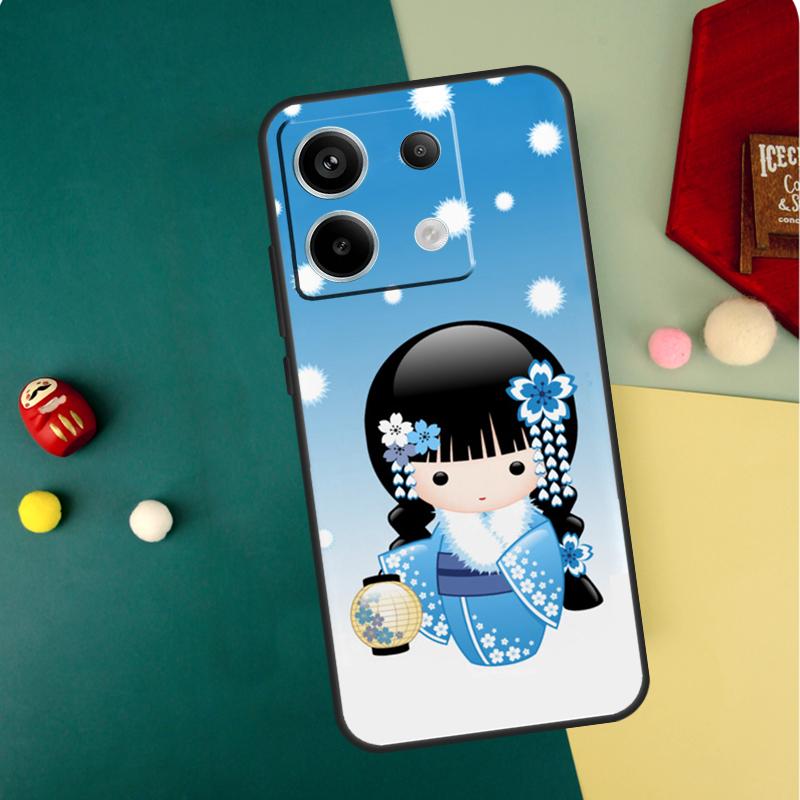 Japanese Geisha Kokeshi Doll Case For Redmi Note 13 Pro Plus 9 10 11 12 Pro 10S 11S 12S Redmi 13C 10A 9C 10C 12C Cover