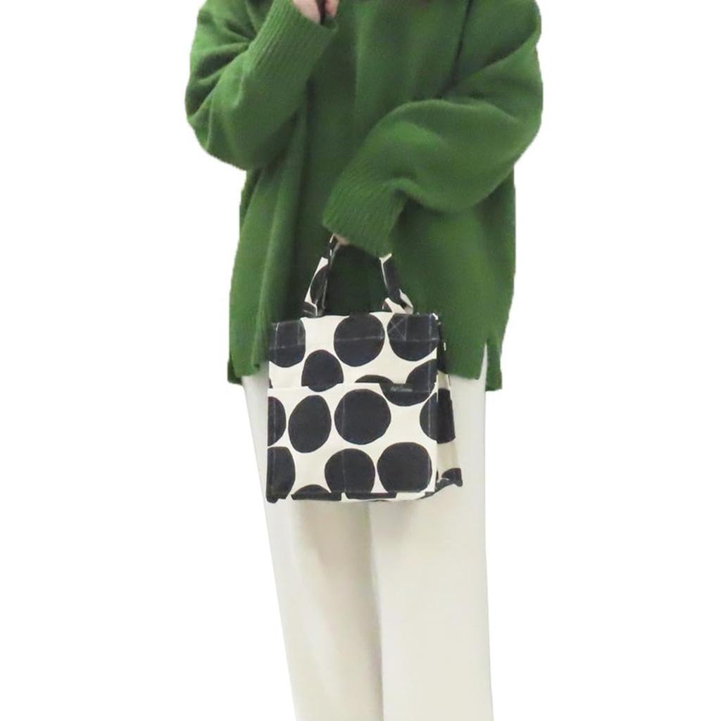 Friends Hill Square Mini-Tragetasche, Gepunktet, Natur