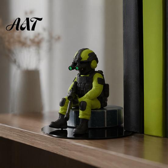 Military Soldier Figurine 3D Printed Desktop Figurine, Model, Miniature Action Figure Ornament for Home Office Car Decor And Lovers Collectible Combat