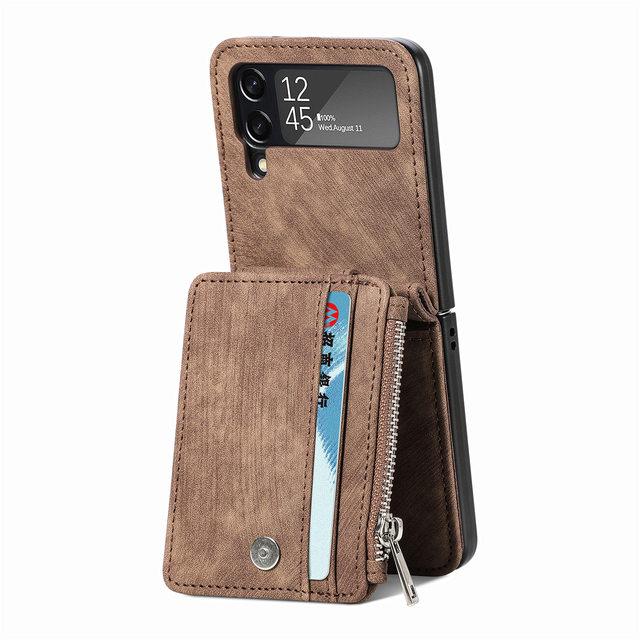 Anti -Dust Business Leather Protective Case For Samsung Galaxy Z Flip4 Flip 4 Flip3 5g Flip 3 Card Holder Wallet Bag Cases