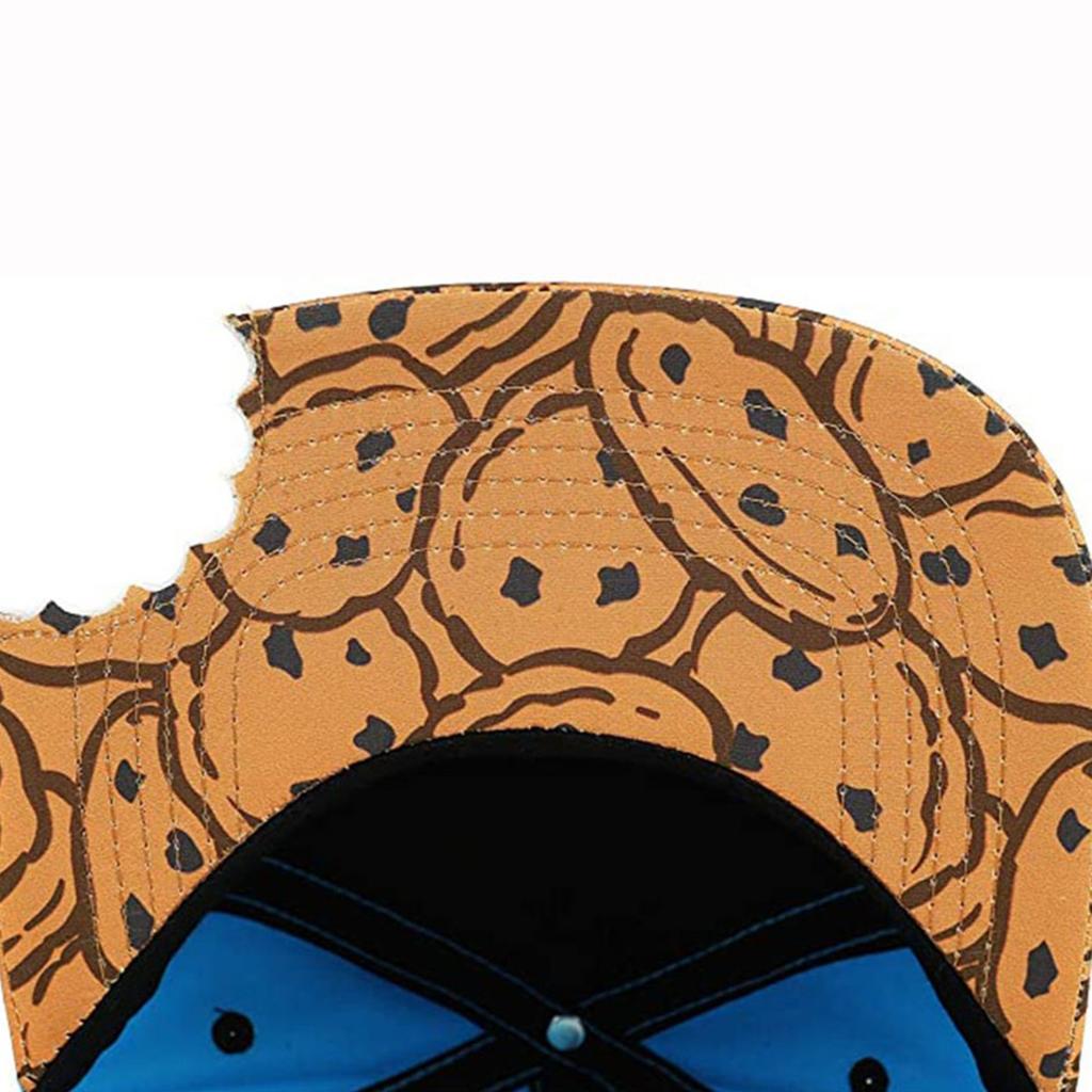Cartoon Big Eyes Sky Blue Hip-hop Biscuit Bite Hip-hop Flat Brim Cap Adult Men and Women Universal Baseball Cap