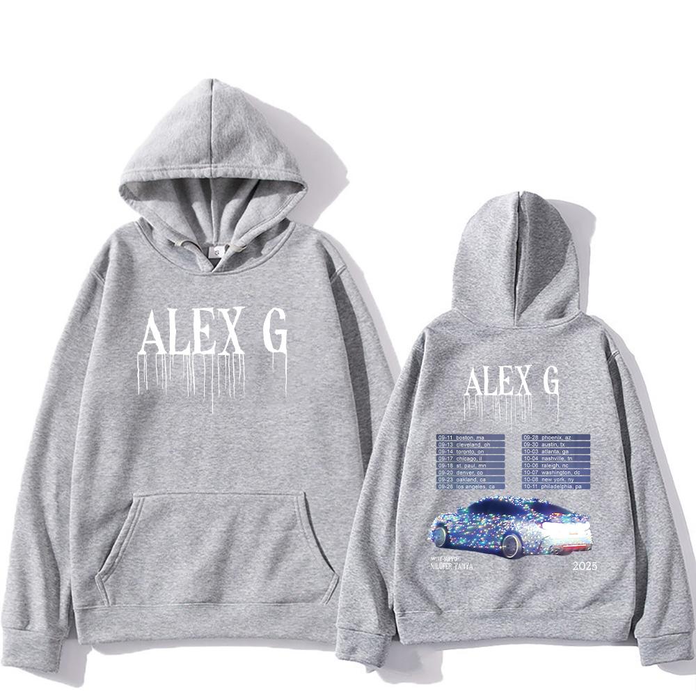 Alex G Artist Hoodies Alex G Tour Fashion Sweatshirts for Women Men Casual Fleece Clothing Two Sides Graphic Hoody Y2K