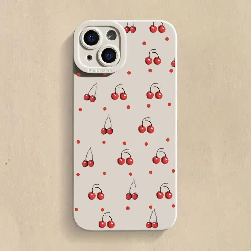 Cute Cherry Bow Silicone Phone Case For Samsung Galaxy S25 Ultra S24 S23 S21 S20 FE S21 Plus S24FE A55 A54 A35 A15 Soft Cover