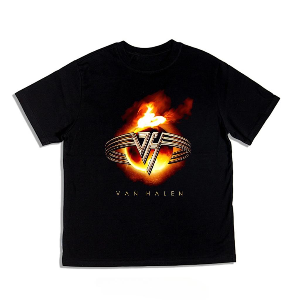 Van Halen Band Printed Tshirt Made of Pure Cotton Loose Fit Suitable for Both Men and Women Featuring A Bold Round Neckline