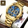 OLEVS New Quality Three-eye Watch Luminous Waterproof Multifunctional Automatic Mechanical Watch for Men