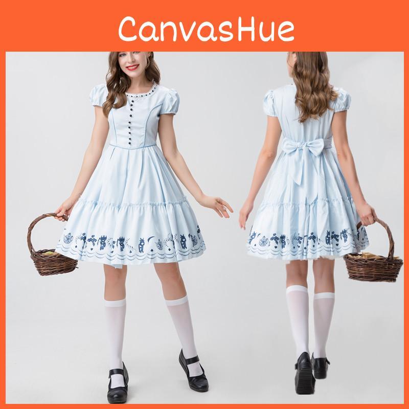 Alice im Wunderland Dienstmädchenkostüm Polyester Cosplay Kleid für Bühnenauftritt