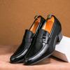 New Men's British  Black Brown Patent Leather Height Increasing Shoes Penny Loafter Formal Wedding Prom Homecoming Oxfords