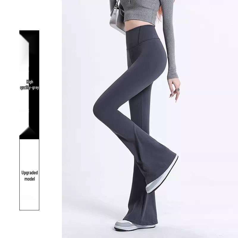 

Women s Plus Size High Waist Micro Flare Velvet Yoga Pants - Spring/Autumn Slimming Elastic Leggings One Size [80-110 lbs]