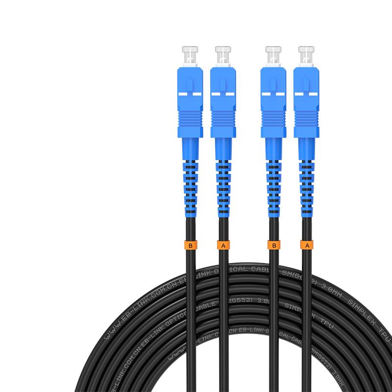 

EB-LINK Outdoor Armored SC-SC Single-Mode Duplex Fiber Optic Patch Cord 1m