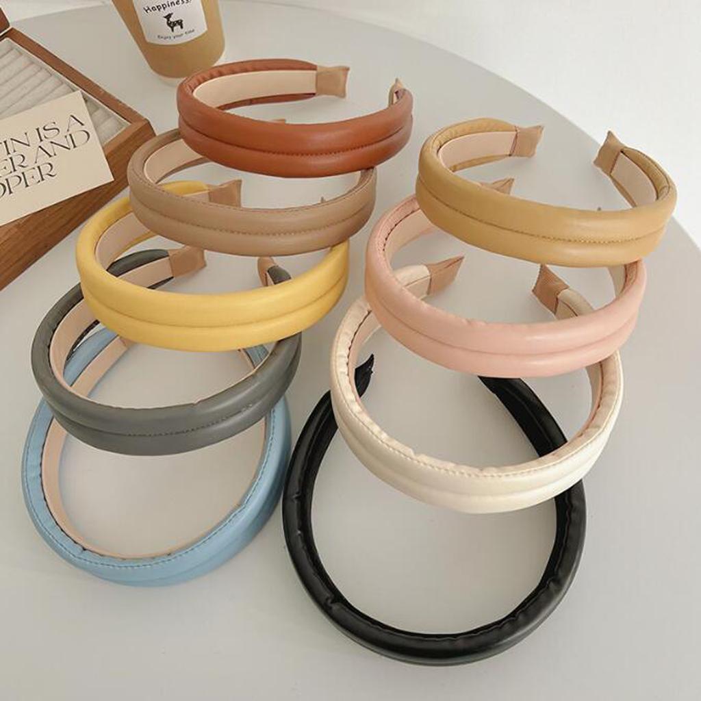PROLY New Fashion Headband For Women PU Solid Hairband Casual Autumn Turban Girls Hair Accessories