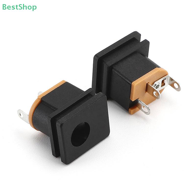 10Pcs DC Power Socket Connector 5.5X2.5MM  DC-015 Jack Square Panel Mounting Connectors
