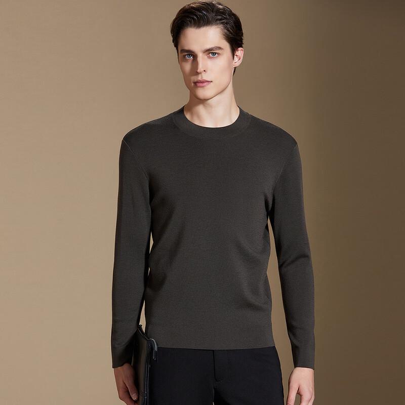 Antonio Men's Machine Washable 100% Wool Half-Turtleneck Sweater