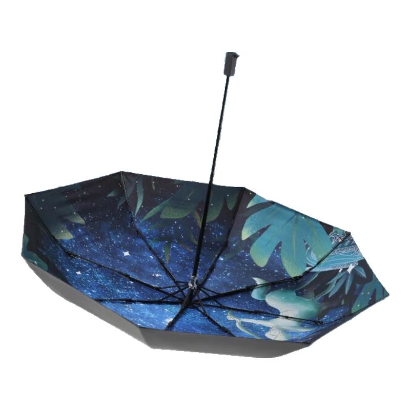 Red Leaf Zodiac Illustrated Folding Umbrella