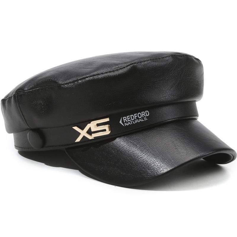 Spring and Autumn Versatile Beret Retro Flat Top Visor Small Face Black Painter Hat Fashion Hat Classic Versatile Adjustable