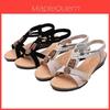 Elegant Women's Casual Peep-toe Flat Buckle Roman Sandals Shoes With Premium Microfiber