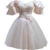Birthday party dress fairy socialite light luxury high-end short wedding dress sweet princess dress host small man