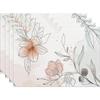 Spring & Summer Floral Linen Placemats – Heat-Resistant Fabric Table Mats for Home & Restaurant