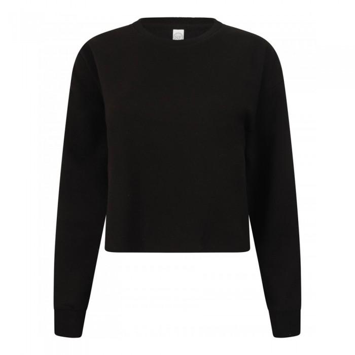 SF Womens/Ladies Slounge Crop Sweatshirt