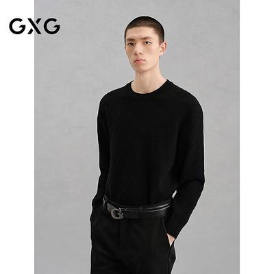 GXG Men's Black Crew Neck Knit Sweater