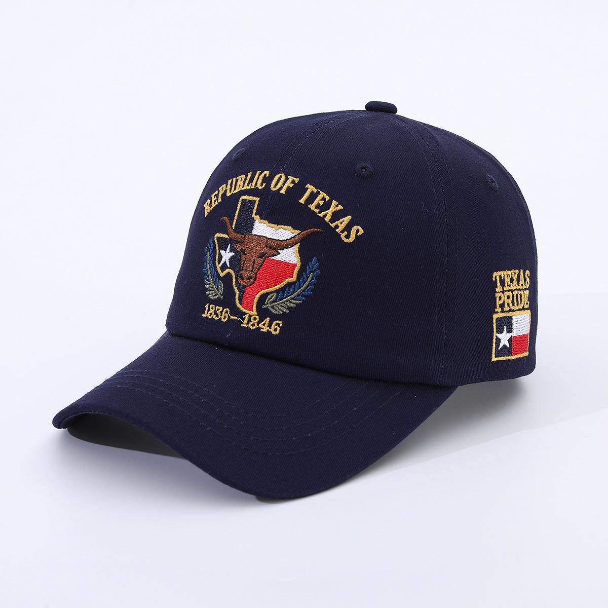Baseball Cap Republic Of Texas Embroidered Cotton Hat Shade Cap Adjustable