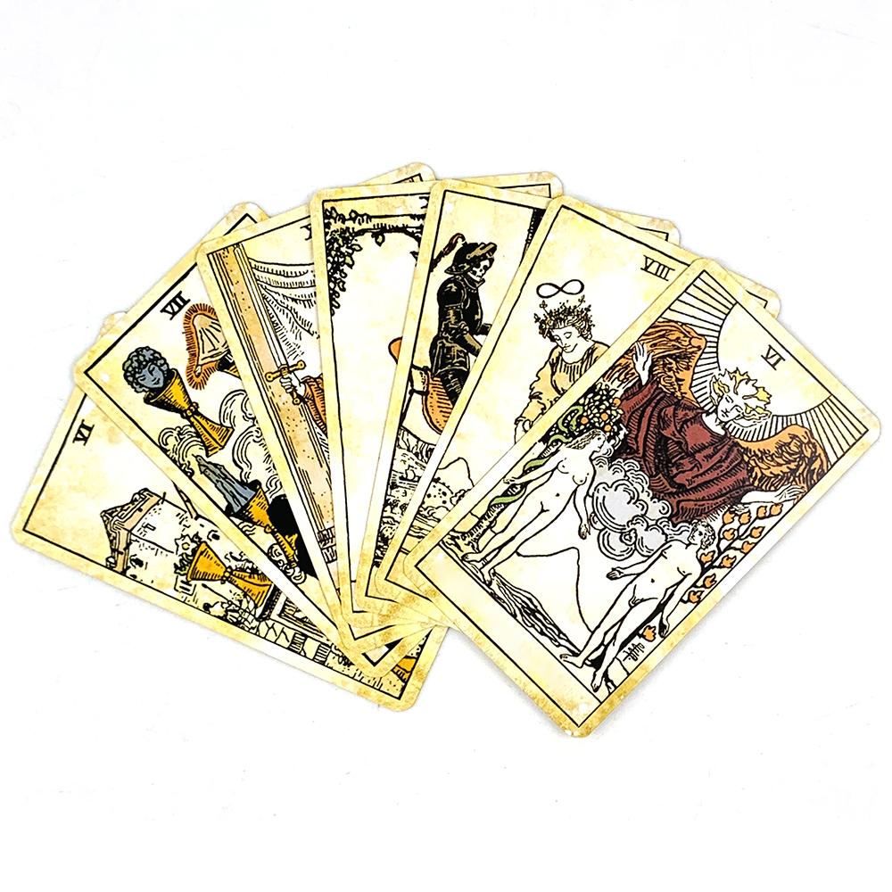 High-Quality Tin Box Packing 78 Cards Tarot Card Gilded Edge with Paper Guidebook,Fate Divination Family Party Game