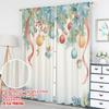 2pcs 2D flat printing Merry Christmas Curtains Christmas Holly Garland Ornaments Digital Printed Polyester Drapes Festive