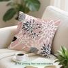 Pink And Gray Fresh Floral Pattern Cushions Pillowcase Polyester Cushion Cover Throw Pillow Pillowcover Home Car Sofa Decor