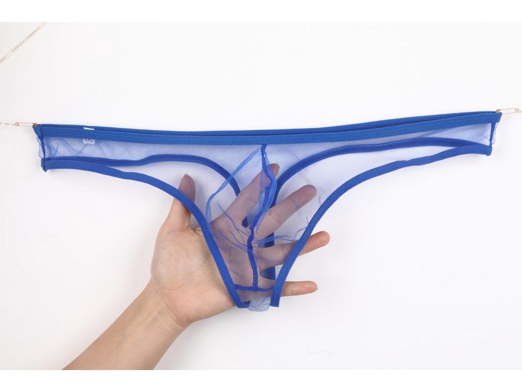 Men's See-Through Low-Rise Mesh T-Back Underwear - Plus Size C-035