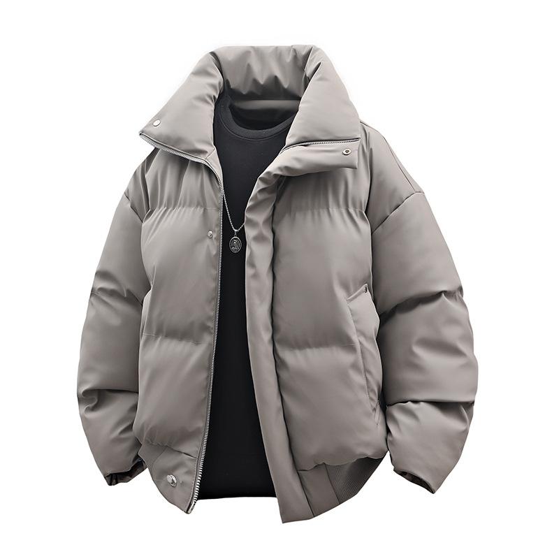 

Stand-up collar cotton clothes men s winter thickened warm shorts stand-up collar loose bread clothes youth versatile tops trendy cotton clothes 3XL хаки