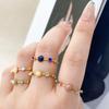 CARLIDANA French Style Light Luxury Gold Plated Stainless Steel Pendant Ring Colorful Natural Stone Open Finger Ring Women