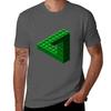 Escher Toy Bricks Green Tshirt Casual All Match Short Sleeve Tshirt