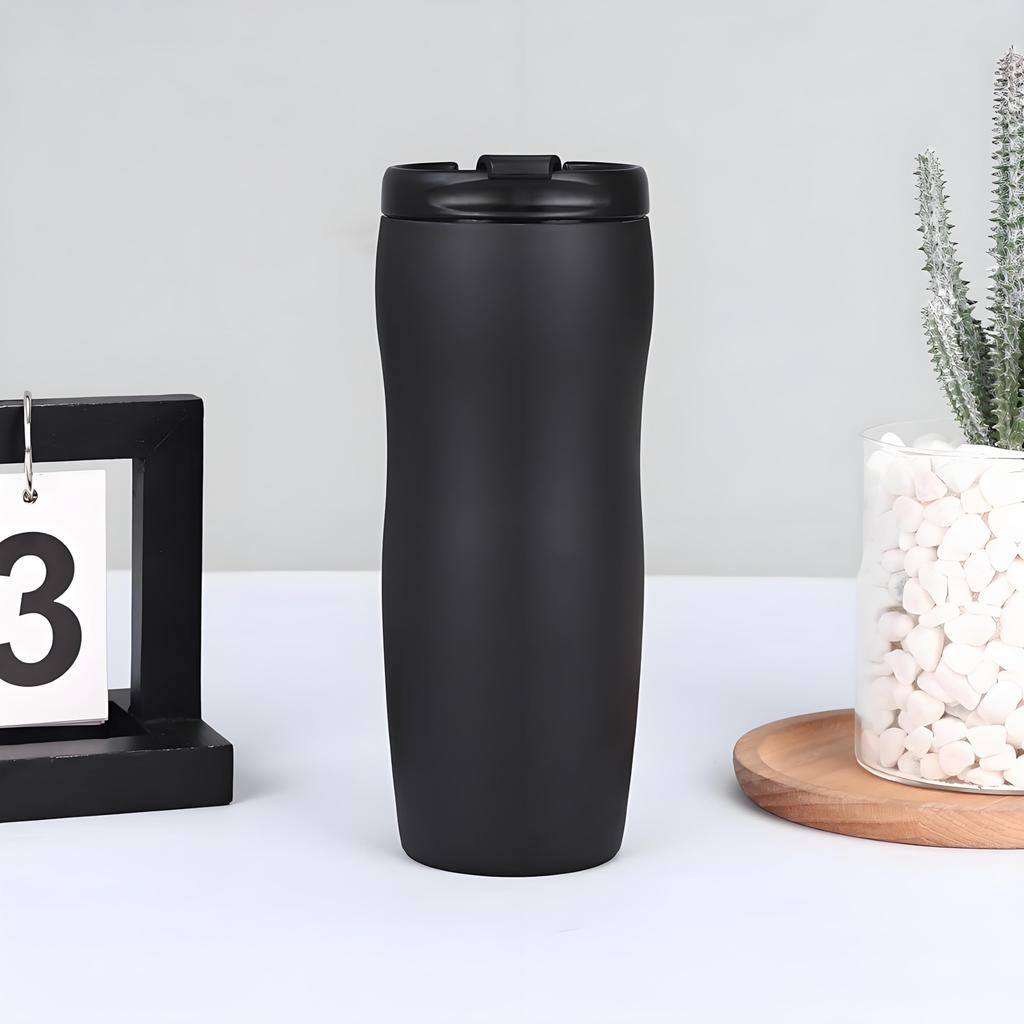 MYEEDA Spill-Proof Stainless Steel Coffee Tumbler with Lid, 500ml Capacity, Easy To Clean, Vacuum Insulated, Perfect for Cars, Beer, and Convenience