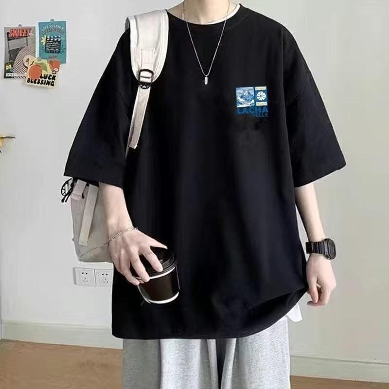 

8XL Korean Loose Fitting T-shirt Fashion American Japanese Fuji Printed T-shirt with Soft Men Versatile Double Outfi 4XL
