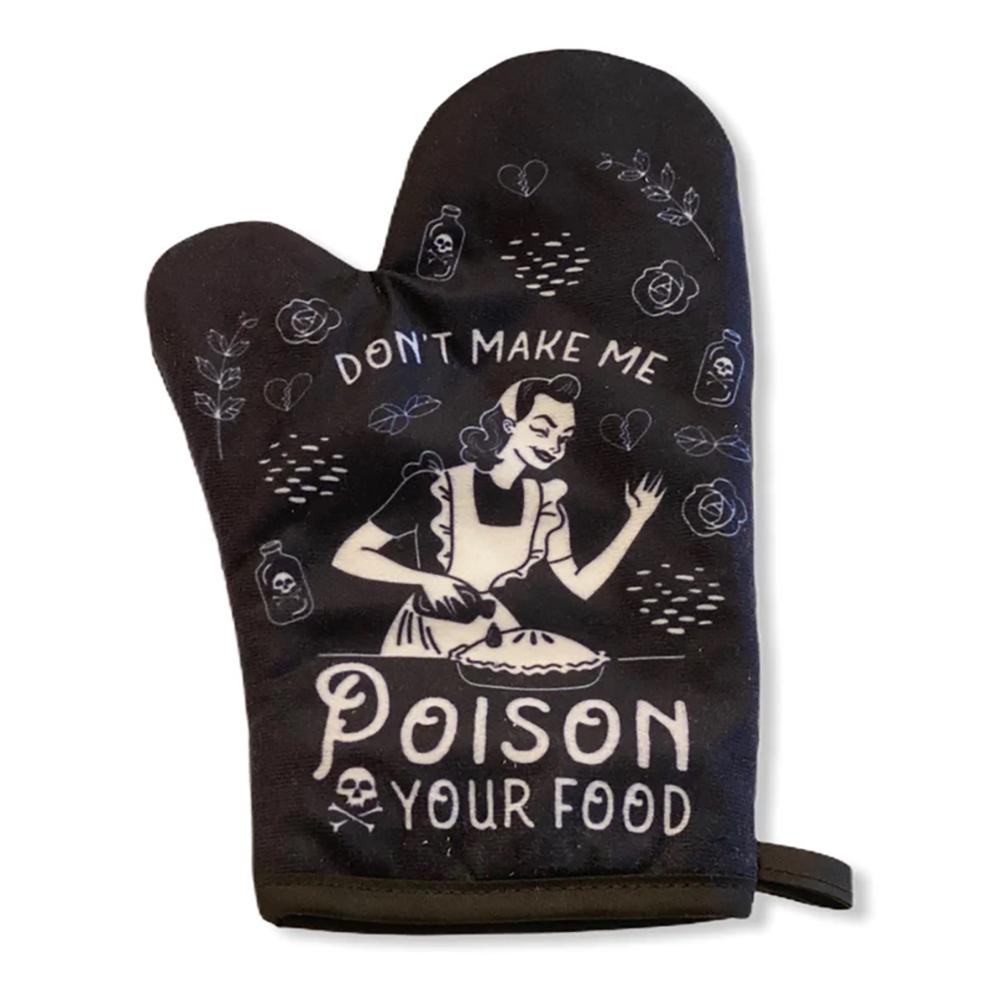 

Don t Make Me Your Food Oven Mitt Halloween Witchy Housewarming Pot Holder Christmas Vintage Lady Cooking Kitchen Decoration 1pcs 17x26.5cm
