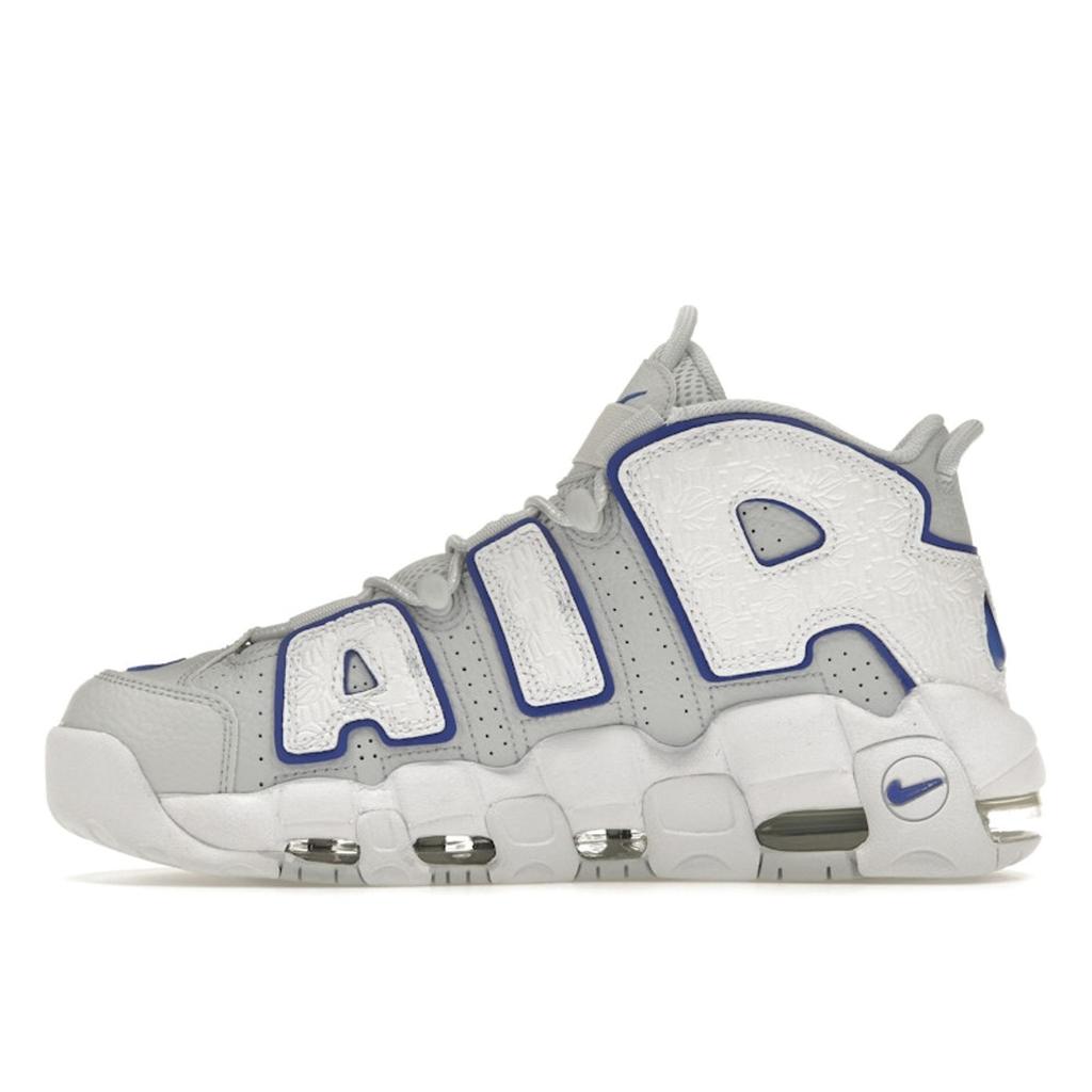 Nike Air More Uptempo 96 Embossed Hoops Unisex Sneakers White Pure-Platinum Racer-Blue FD0669-100
