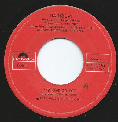 7inch Record RAINBOW - Stone Cold PDS2198 Polydor 1982 Canada Rock Used