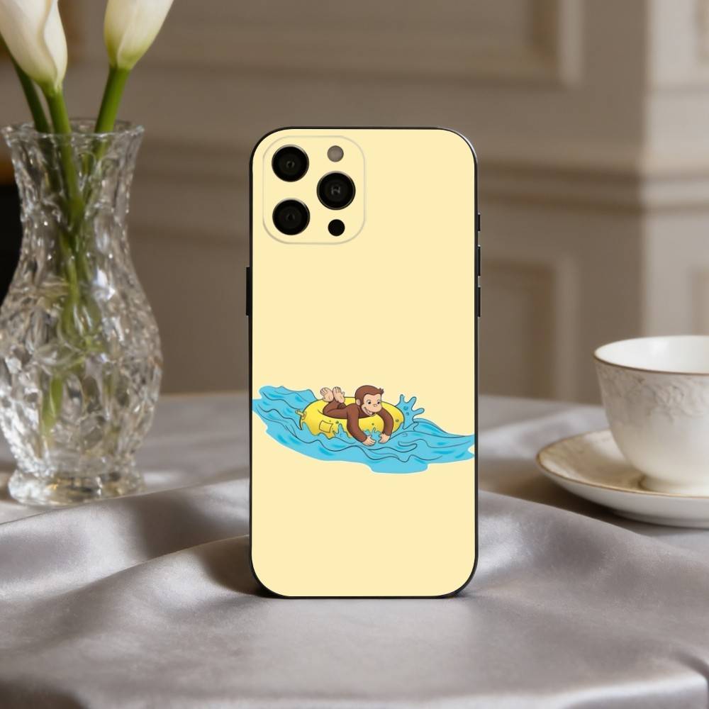 M-Mokey C-Curious-S G-Georges Phone Case For iPhone 17,16,15,14,13,12,11 Plus,Pro Max,XS,Soft Silicone Black Cover