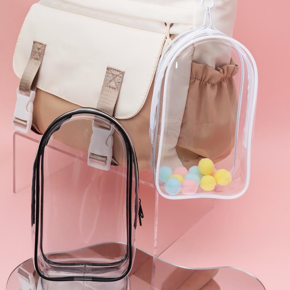 19cm Transparent Doll Stroller Bag - Fashionable, Waterproof PVC, Dustproof, Display Bag for Blind Box Dolls.
