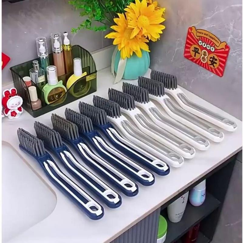 Multifunctional Hard Bristle Crevice Cleaning Brush Corner Window Gap Cleaning Brushes Tools for Kitchen Bathroom Household Use